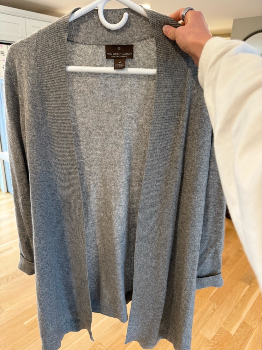 Cashmere Open Front Gray Cardigan